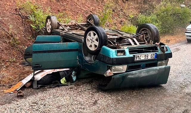 Takla atan otomobilde baba öldü, kızı yaralandı
