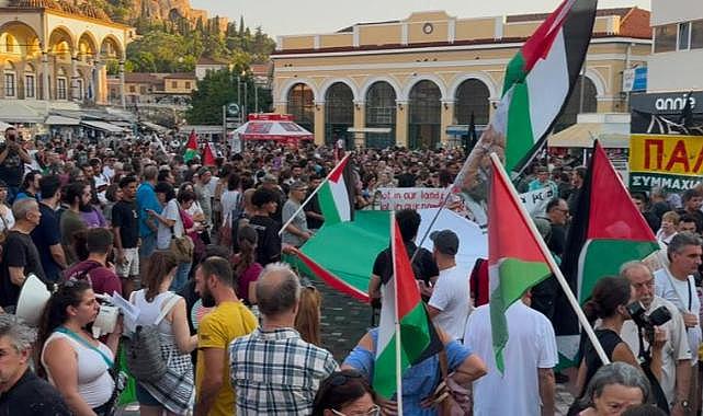 Yunanistan’da 106 farklı noktada Filistin’e Özgürlük mitingleri yapıldı