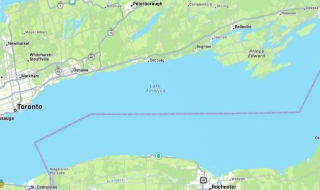 Apple, ABD'deki harita uygulamasında Ontario Gölü'nün adını Amerika Gölü olarak değiştirdi
