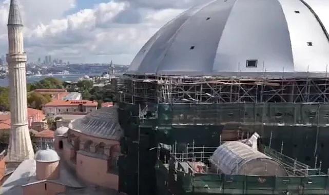 Ayasofya'da restorasyonda yeni süreç... Doğu yarım kubbeye çelik platform