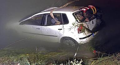 Sulama kanalına uçan otomobildeki 2 kişi hayatını kaybetti