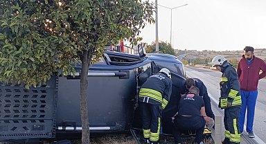Tekirdağ'da çaldığı otomobille yayaya ve 2 araca çarpan sürücü yakalandı