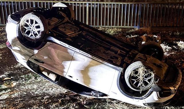 Ümraniye'de şarampole devrilen otomobilin sürücüsü öldü