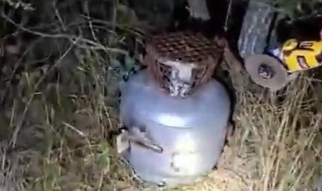 Bursa’da akıl almaz düzenek: Ses cihazını mutfak tüpünün içine gizlediler