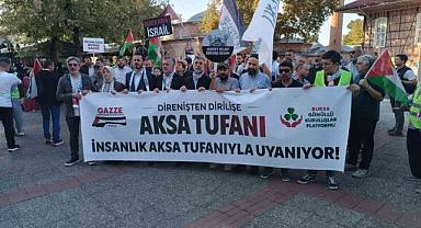 Bursa’da Filistin’e destek yürüyüşü düzenlendi