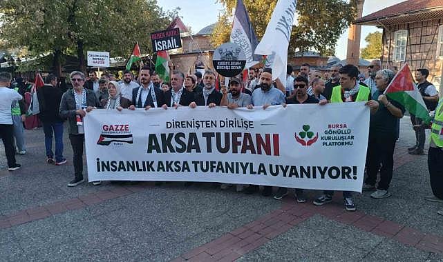 Bursa’da Filistin’e destek yürüyüşü düzenlendi