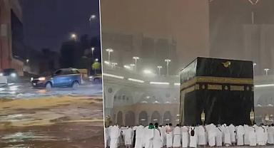 Suudi Arabistan’da dolu ve sağanak yağış