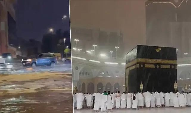 Suudi Arabistan’da dolu ve sağanak yağış